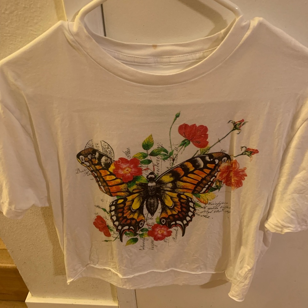 Butterfly Graphic Cropped Tee